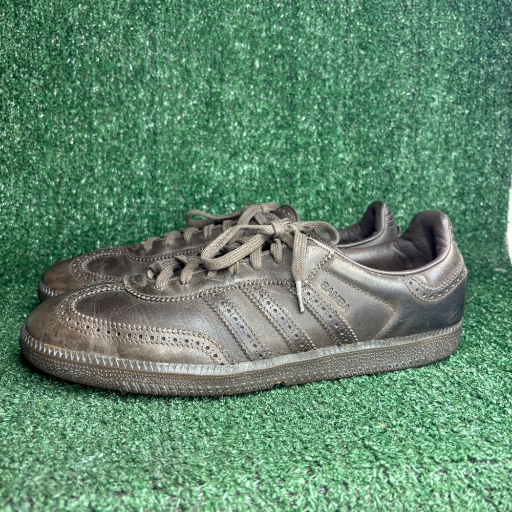 Adidas Samba Brogue Pack Wingtip Leather Retro Soccer Sneakers Brown Mens Sz 12 - Picture 3 of 9
